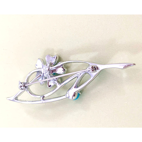 Sarah Coventry Blue Note Clip-on Earrings & Brooch Set - In Original Box - 1967 - Picture 5 of 5